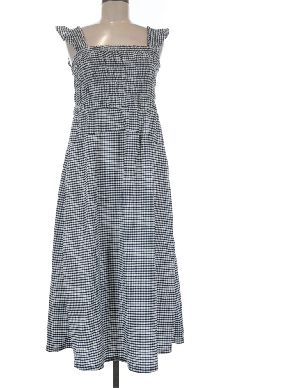 Old Navy Black and White Gingham Smocked Maxi Skirt